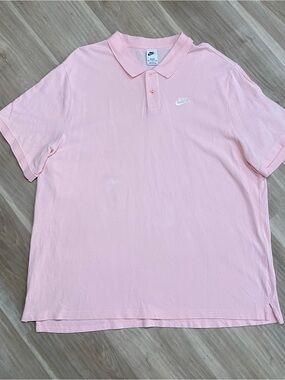 Nike Polo Shirt Mens 3XL Tall Pink Short Sleeve Embroidered Swoosh Pique